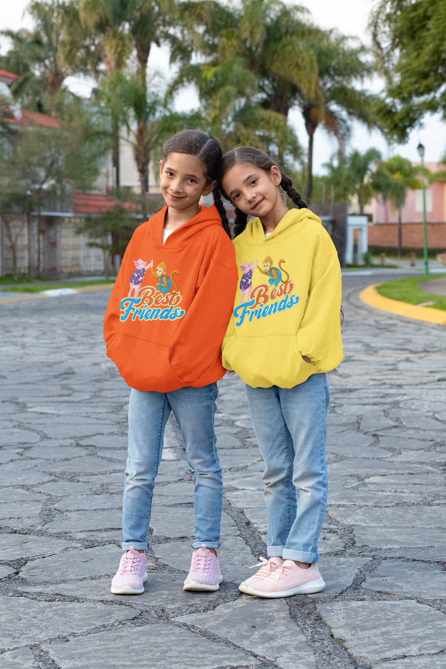 "Best Friends" Oinkers and Bananas Kids Hoodie