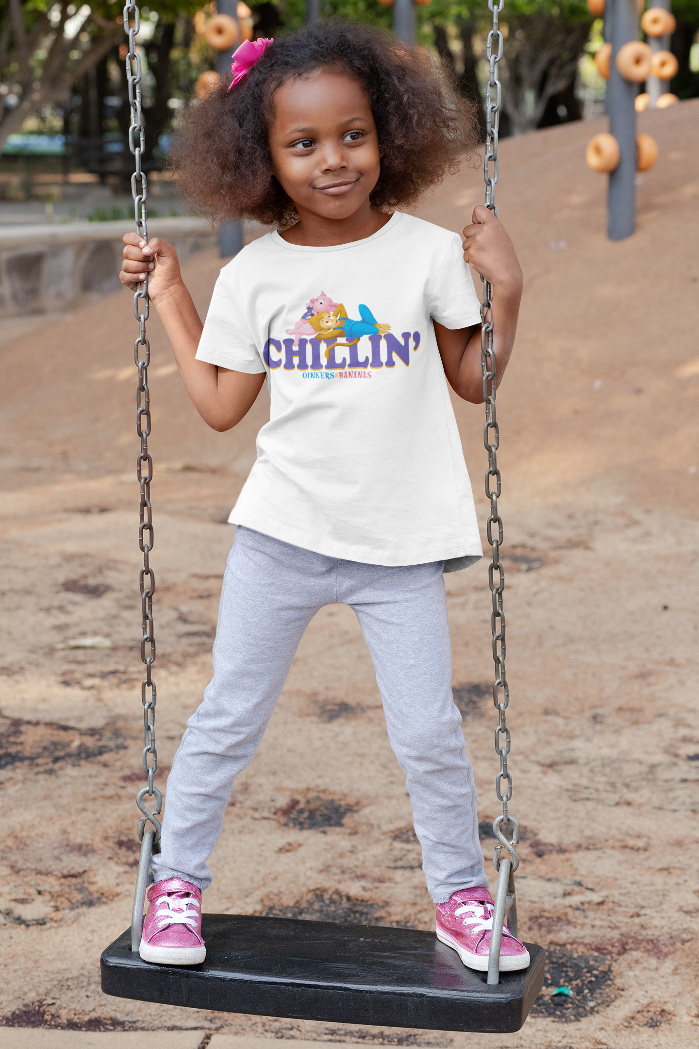 "Chillin" Oinkers & Bananas Kids T-shirt