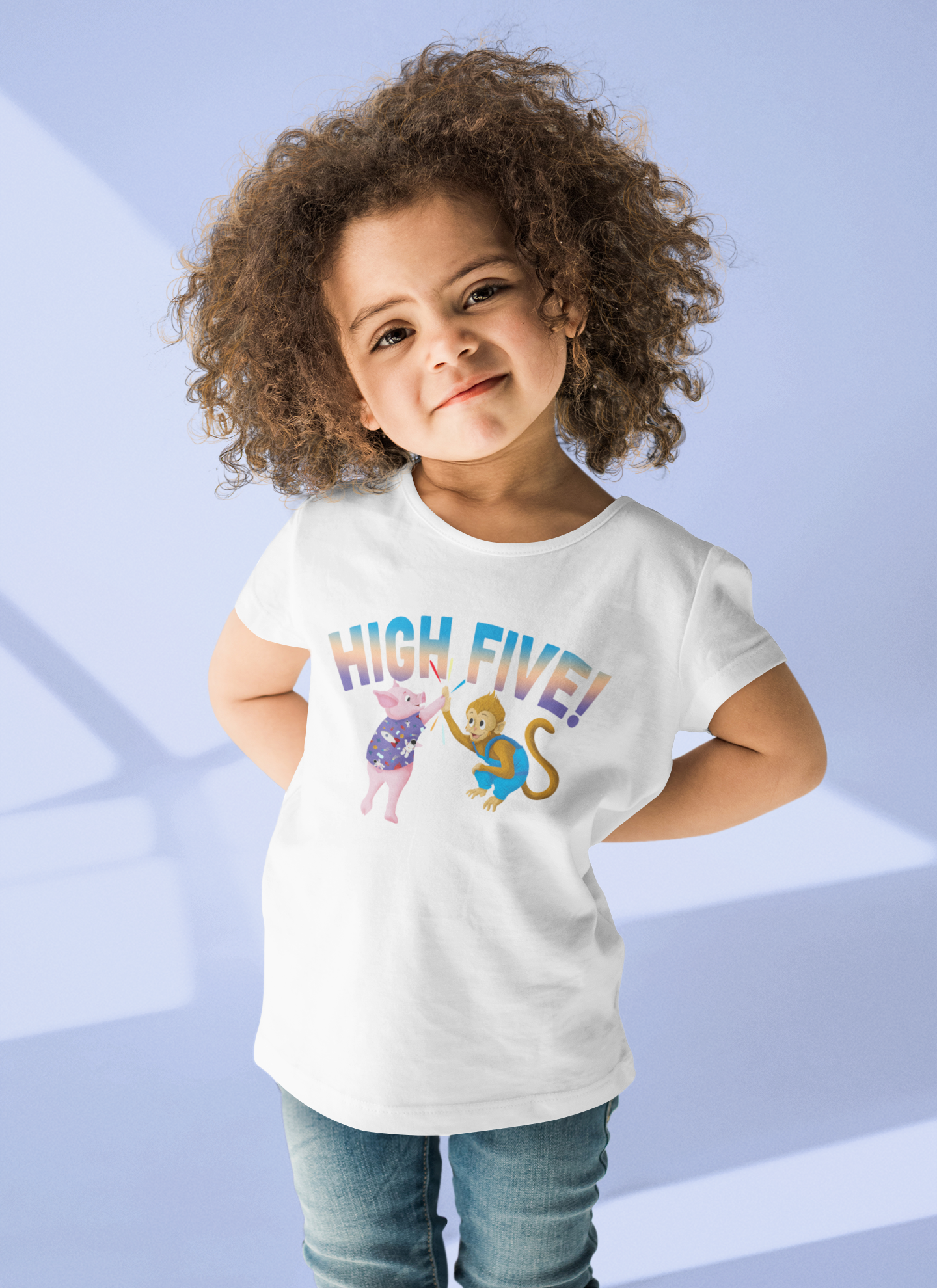 "High Five" Oinkers & Bananas Kids T-shirt