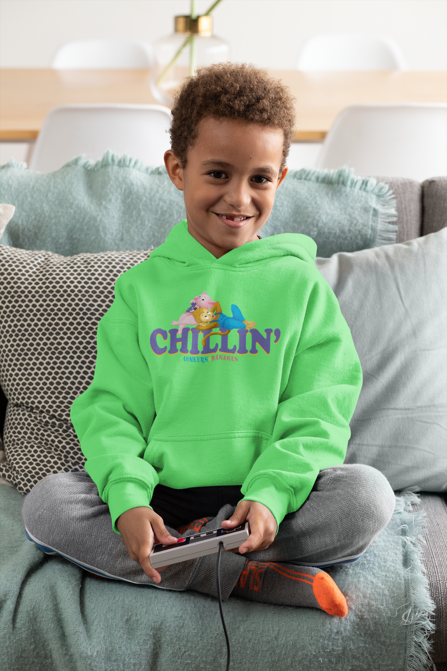 "Chillin" Oinkers and Bananas Kids Hoodie